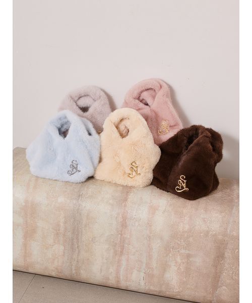 SNIDEL（スナイデル）の「ファーバッグ（ハンドバッグ・レディース・グレー/アイボリー/ライトブルー/ブラウン/ピンク/イエロー・F）」の7枚目の写真