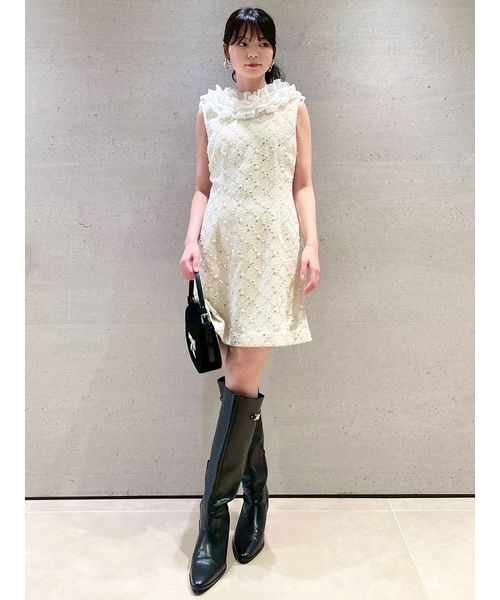 L.B CANDY STOCK]フリルカラー付き2wayミニワンピース（ワンピース