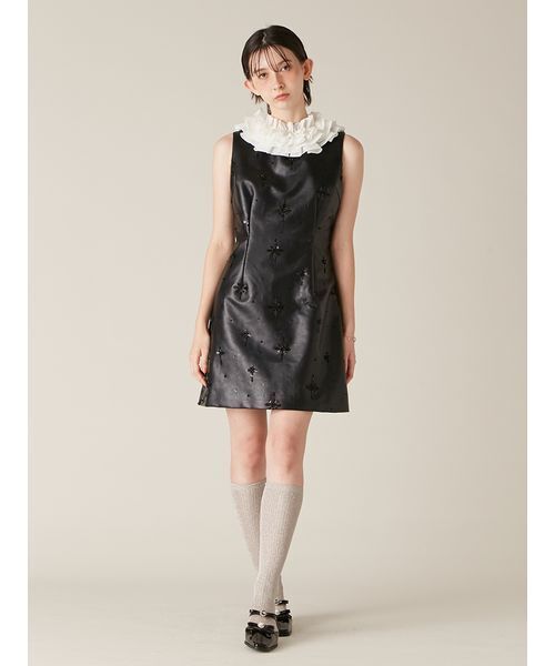 LILY BROWN L.B CANDY STOCK ミニワンピース L.B CANDY STOCK]フリルカラー付き2wayミニワンピース（ワンピース