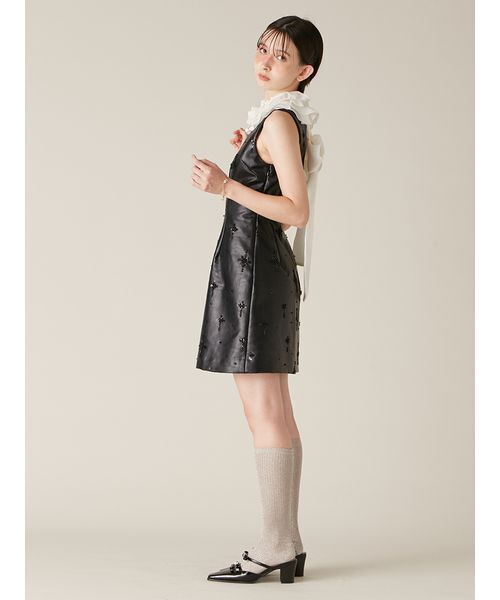 L.B CANDY STOCK]フリルカラー付き2wayミニワンピース（ワンピース