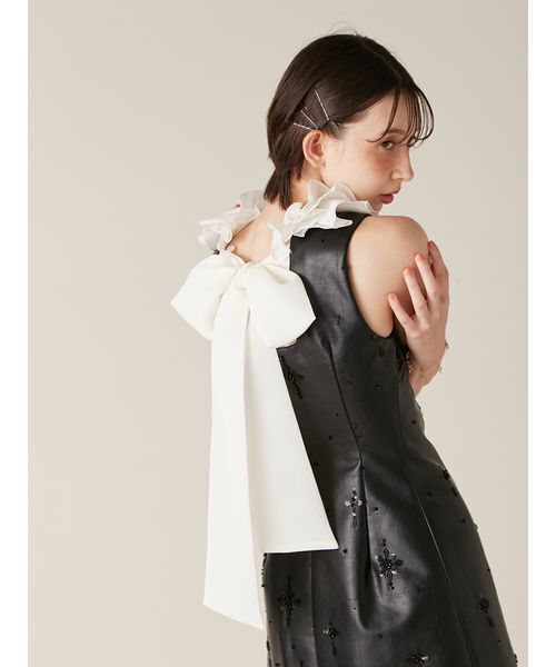 セール】[L.B CANDY STOCK]フリルカラー付き2wayミニワンピース