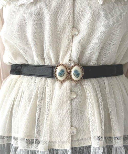 an another angelus(アンアナザーアンジェラス)の「ローズカメオバックルゴムベルト/fint フィント(ベルト・レディース・ブラック/ボルドー/ネイビー・FREE)」の11枚目の写真