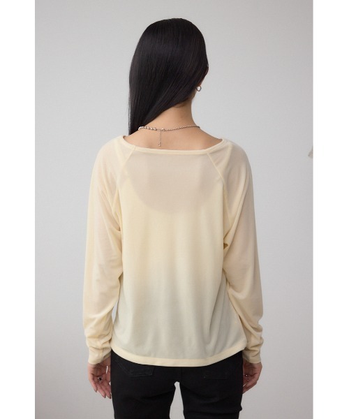 AZUL by moussy(アズールバイマウジー)の「ベロアアシメカットトップス(Tシャツ/カットソー・レディース・アイボリー/ダークブラウン/キャメル・FREE)」の10枚目の写真