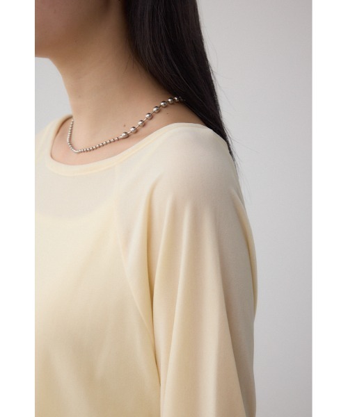 AZUL by moussy(アズールバイマウジー)の「ベロアアシメカットトップス(Tシャツ/カットソー・レディース・アイボリー/ダークブラウン/キャメル・FREE)」の12枚目の写真