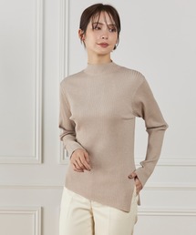 ハイネックラメリブニット シンプル」に該当するトップスファッション