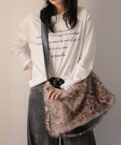 Ulysses（ユリシス）の「アニマル柄ファーショルダーバッグ（ショルダーバッグ・レディース・モカ/ピンクベージュ・F）」の4枚目の写真