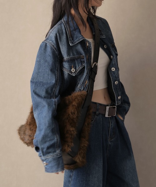 Ulysses（ユリシス）の「アニマル柄ファーショルダーバッグ（ショルダーバッグ・レディース・モカ/ピンクベージュ・F）」の9枚目の写真