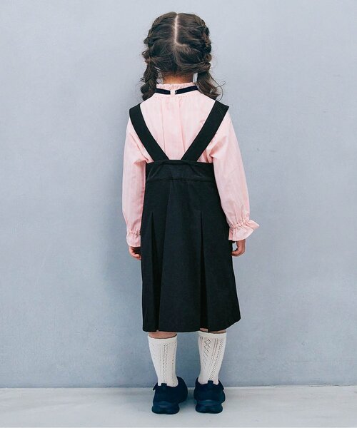 p.premier（ピードットプルミエ）の「【ジュニア対応】サスペンダープリーツジャンパースカート（スーツスカート・キッズ・ブラック/グレー/ネイビー・90/100/110/120/130/140）」の8枚目の写真