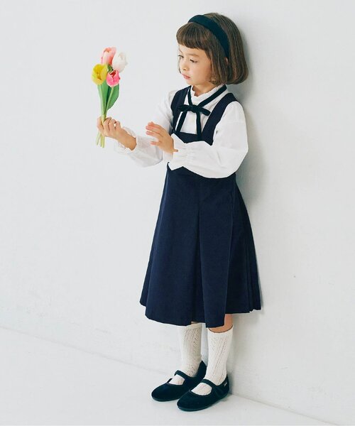 p.premier（ピードットプルミエ）の「【ジュニア対応】サスペンダープリーツジャンパースカート（スーツスカート・キッズ・ブラック/グレー/ネイビー・90/100/110/120/130/140）」の22枚目の写真