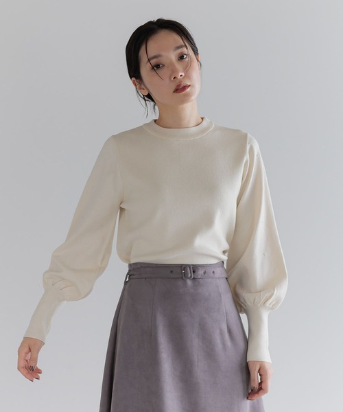 Andemiu(アンデミュウ)の「ソデパールニット606759(ニット/セーター・レディース・ブラック/ナチュラル/アイボリー・FREE)」の3枚目の写真