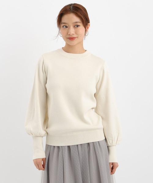Andemiu(アンデミュウ)の「ソデパールニット606759(ニット/セーター・レディース・ブラック/ナチュラル/アイボリー・FREE)」の11枚目の写真