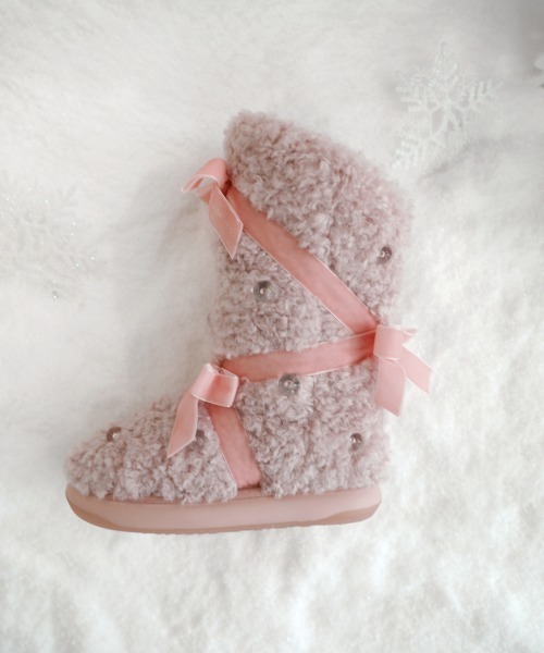 ROCKFISH WEATHERWEAR（ロックフィッシュウェザーウェア）の「[X SUSAN FANG] FURRY MIDDLE BOOTS（ブーツ・レディース・ピンク/クリーム・24.0cm/23.0cm/25.0cm）」の10枚目の写真