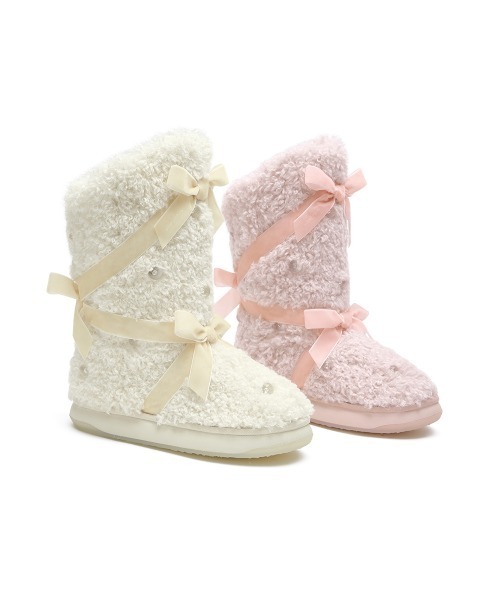 ROCKFISH WEATHERWEAR（ロックフィッシュウェザーウェア）の「[X SUSAN FANG] FURRY MIDDLE BOOTS（ブーツ・レディース・ピンク/クリーム・24.0cm/23.0cm/25.0cm）」の5枚目の写真