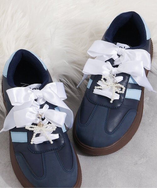 algy(アルジー)の「シューレース&シューアクセ(シューズアクセサリー・キッズ・サックスブルー/オフホワイト/ピンク・FREE)」の1枚目の写真