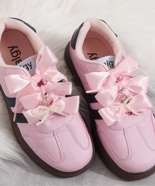 algy(アルジー)の「シューレース&シューアクセ(シューズアクセサリー・キッズ・サックスブルー/オフホワイト/ピンク・FREE)」の3枚目の写真