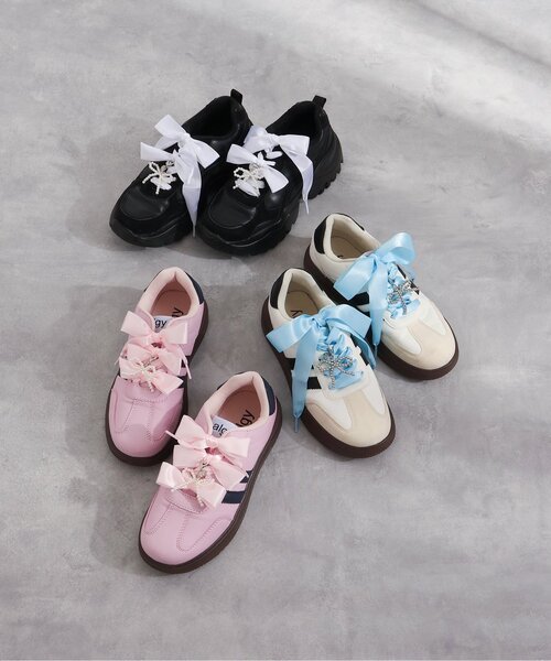 algy(アルジー)の「シューレース&シューアクセ(シューズアクセサリー・キッズ・サックスブルー/オフホワイト/ピンク・FREE)」の4枚目の写真