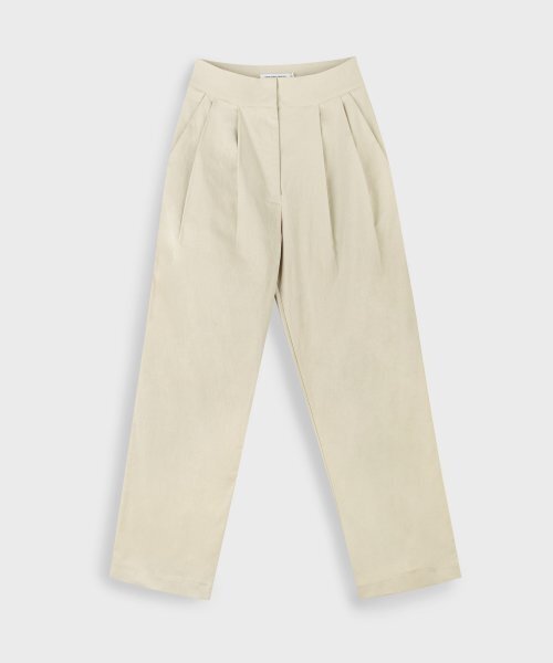PLACE STUDIO（プレイススタジオ）の「コットンワイドフィットピンタックスラックスパンツ[ベージュ]（スラックス・レディース・Beige・SMALL/MEDIUM）」の2枚目の写真