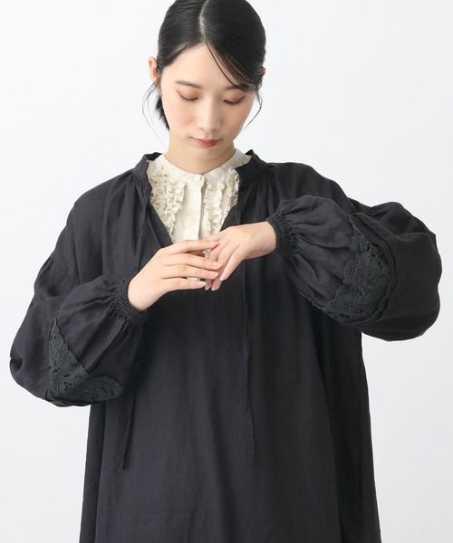 セール】《natural by clip》14リネンレースワンピース（ワンピース