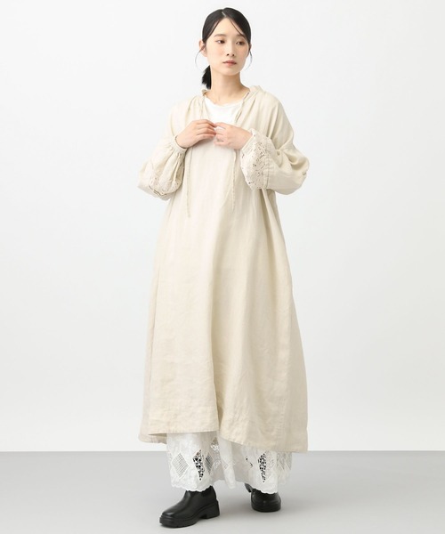 Ringo　スタジオクリップ 14リネンレースワンピース セール】《natural by clip》14リネンレースワンピース（ワンピース
