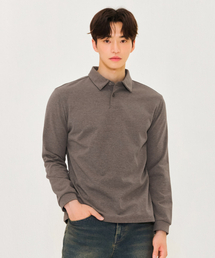 男性ソフトウォームカラーTシャツ-ブラウン