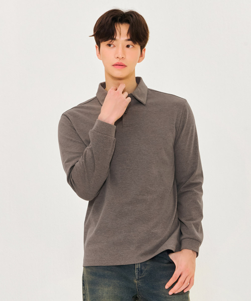 CHASECULT（チェイスカルト）の「男性ソフトウォームカラーTシャツ-ブラウン（ポロシャツ・メンズ・ブラウン・100/95/105）」の4枚目の写真