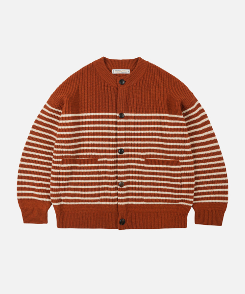 Wool Stripe — круглый кардиган, цвет кирпич