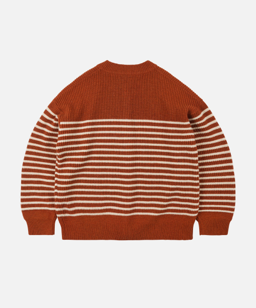 FRIZMWORKS(フリズムワークス)の「WOOL STRIPE ROUND CARDIGAN _ BRICK(カーディガン/ボレロ・メンズ・その他・SMALL/MEDIUM/LARGE/X-LARGE)」の2枚目の写真