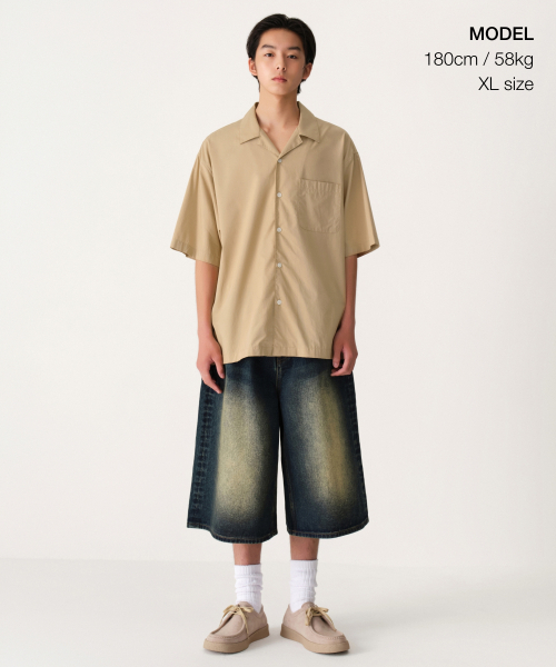 MUSINSA STANDARD（ムシンサスタンダード）の「リラックスドCRオープンカラー半袖シャツ[サンドベージュ]（シャツ/ブラウス・メンズ・その他・X-LARGE/XX-LARGE/SMALL/MEDIUM/LARGE）」の2枚目の写真