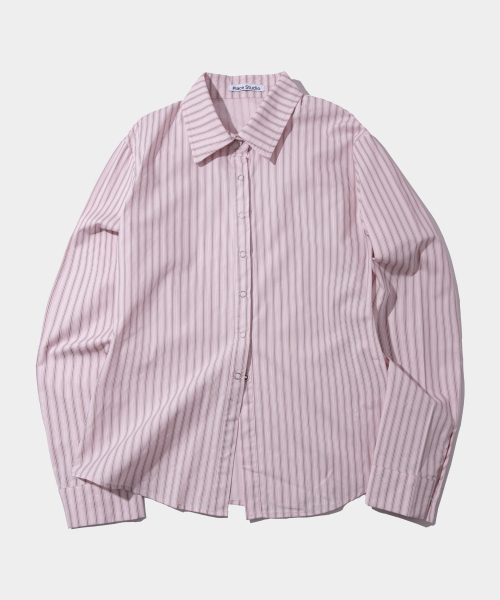 PLACE STUDIO(プレイススタジオ)の「オールデイクラシックコットンストライプベーシックシャツ_3COLOR(シャツ/ブラウス・レディース・アイボリー/PINK/イエロー・FREE)」の4枚目の写真