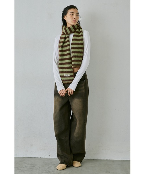 カラーボーダーマフラー（マフラー）｜un/neu（アンノイ）の