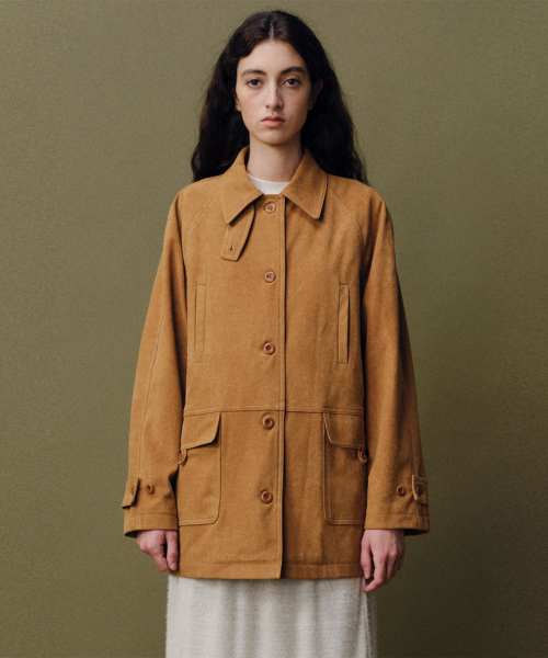 BAIE OUD(ベイウード)の「Suede single half jacket_beige(その他アウター・レディース・ベージュ・FREE)」の2枚目の写真