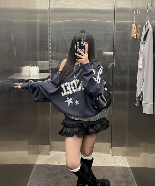 SETUP-EXE（セットアップイーエックスイー）の「EYELET ANGEL MTM / NAVY（スウェット・レディース・その他・OS）」の4枚目の写真