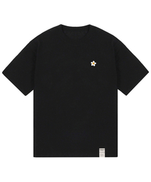 [UNISEX-24]スモールフラワードット半袖Tシャツ_ブラック