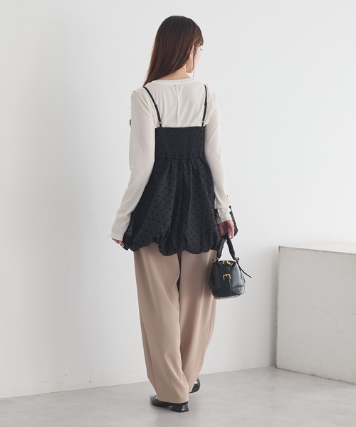 earth music&ecology（アースミュージックアンドエコロジー）の「ドットバルーンキャミチュニック（チュニック・レディース・ブラック系その他5/ドット・FREE）」の13枚目の写真