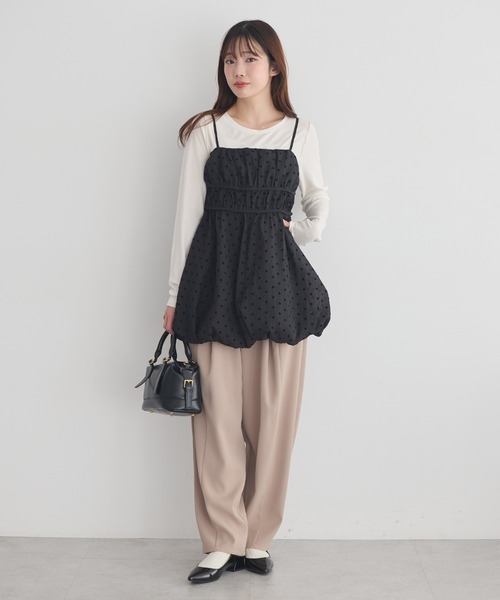 earth music&ecology（アースミュージックアンドエコロジー）の「ドットバルーンキャミチュニック（チュニック・レディース・ブラック系その他5/ドット・FREE）」の14枚目の写真