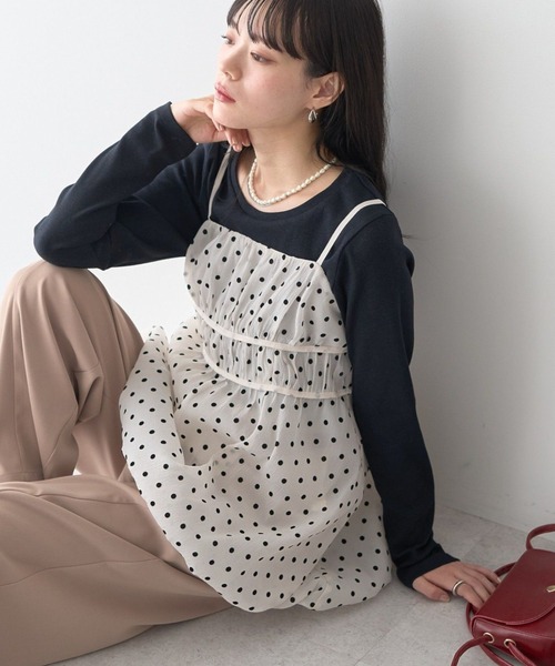 earth music&ecology（アースミュージックアンドエコロジー）の「ドットバルーンキャミチュニック（チュニック・レディース・ブラック系その他5/ドット・FREE）」の22枚目の写真