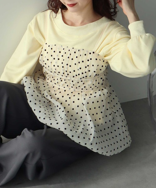 earth music&ecology（アースミュージックアンドエコロジー）の「ドットバルーンキャミチュニック（チュニック・レディース・ブラック系その他5/ドット・FREE）」の15枚目の写真