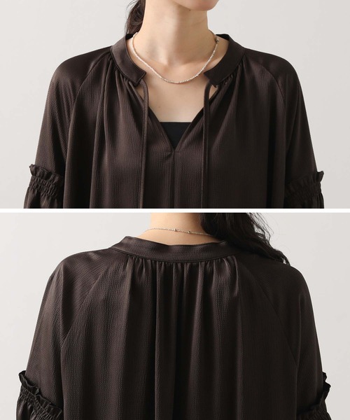 Gready Brilliant（グレディブリリアン）の「ハンマーサテンパフ袖ワンピース（ワンピース・レディース・ブラウン・38）」の17枚目の写真