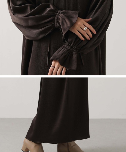 Gready Brilliant（グレディブリリアン）の「ハンマーサテンパフ袖ワンピース（ワンピース・レディース・ブラウン・38）」の18枚目の写真