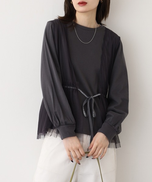 A.N.L(エーエヌエル レーベル)の「A.N.L チュールベストレイヤードトップス(Tシャツ/カットソー・レディース・ブラウン/ブラック/チャコールグレー・38)」の10枚目の写真
