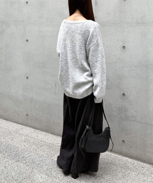 archives（アルシーヴ）の「ベルト付ウールタックワイドスラックス（スラックス・レディース・ベージュ/グレー/チャコールグレー・MEDIUM）」の4枚目の写真