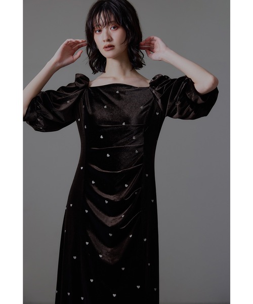 et.UNiVER スウィートハートベロアドレス スイートハートベロアドレス 結婚式 二次会 成人式 同窓会 パーティー