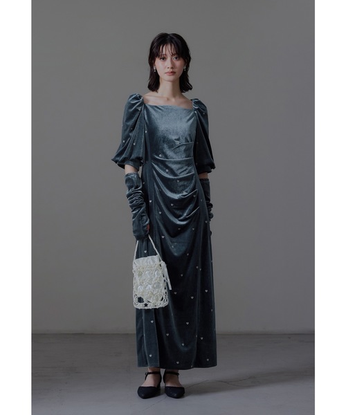 et.UNiVER スウィートハートベロアドレス スイートハートベロアドレス 結婚式 二次会 成人式 同窓会 パーティー