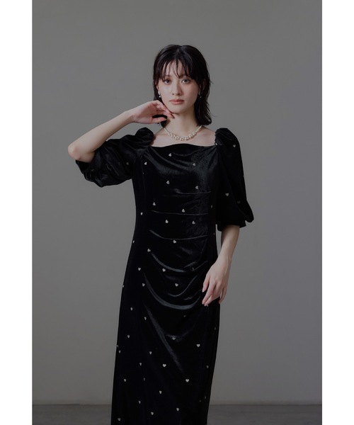 セール】スイートハートベロアドレス 結婚式 二次会 成人式 同窓会