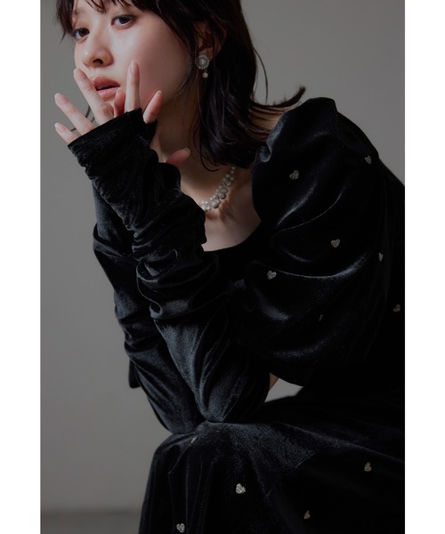 セール】スイートハートベロアドレス 結婚式 二次会 成人式 同窓会