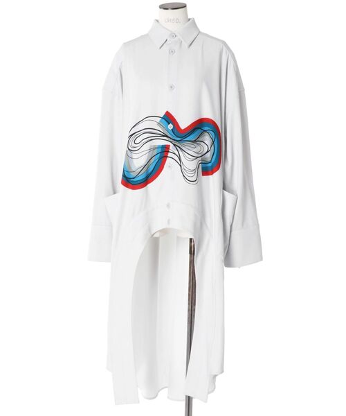 UN3D.（アンスリード）の「STRATUM LAYER SH【セットアップ着用可能】 / ストレイタムレイヤーシャツ（シャツ/ブラウス・レディース・ホワイト/ブラック・36/38）」の5枚目の写真