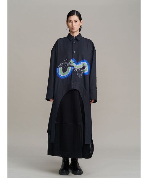 UN3D.（アンスリード）の「STRATUM LAYER SH【セットアップ着用可能】 / ストレイタムレイヤーシャツ（シャツ/ブラウス・レディース・ホワイト/ブラック・36/38）」の16枚目の写真