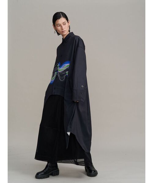 UN3D.（アンスリード）の「STRATUM LAYER SH【セットアップ着用可能】 / ストレイタムレイヤーシャツ（シャツ/ブラウス・レディース・ホワイト/ブラック・36/38）」の19枚目の写真