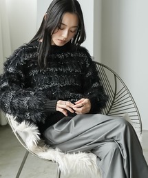 mili an deni | ミックスヤーンシャギーニットプルオーバー(ニット/セーター)