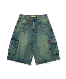 MAINBOOTH（メインブース）の「Vintage Cargo Denim Shorts(BLUE)（その他パンツ）」